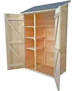 CASETTA IN LEGNO DA GIARDINO HABRITA "EDEN" IN ABETE ROSSO MASSICCIO E 3 RIPIANI 132X65X206 CM