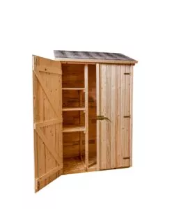 CASETTA IN LEGNO DA GIARDINO HABRITA "EDEN" IN ABETE ROSSO MASSICCIO E 3 RIPIANI 132X65X206 CM