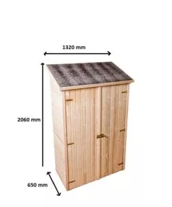 CASETTA IN LEGNO DA GIARDINO HABRITA "EDEN" IN ABETE ROSSO MASSICCIO E 3 RIPIANI 132X65X206 CM