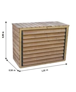 COPRI CLIMATIZZATORE HABRITA "CC 1306" IN LEGNO TERMO TRATTATO E VENEZIANE MOBILI 132X58X98 CM