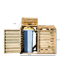 COPRIBIDONI SPAZZATURA HABRITA "CP 15090" IN PINO SILVESTRE 150X90x120 CM