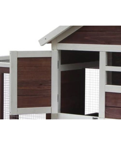 POLLAIO PER GALLINE IN LEGNO HABRITA "PO 1206" ROSSO SCURO E BIANCO 122X63X92 CM