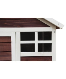 POLLAIO PER GALLINE IN LEGNO HABRITA "PO 1206" ROSSO SCURO E BIANCO 122X63X92 CM
