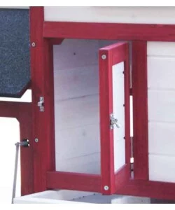 CASETTA POLLAIO PER GALLINE IN LEGNO HABRITA "PO 1562" ROSSO E BIANCO 152X62X92 CM