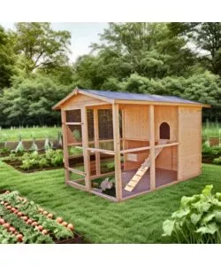 CASETTA POLLAIO PER GALLINE IN LEGNO HABRITA "PO 1624" 175X268X204 CM