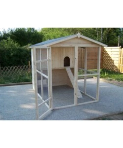 CASETTA POLLAIO PER GALLINE IN LEGNO HABRITA "PO 1624" 175X268X204 CM