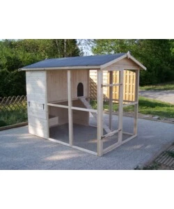 CASETTA POLLAIO PER GALLINE IN LEGNO HABRITA "PO 1624" 175X268X204 CM