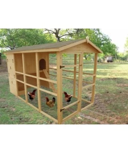 CASETTA POLLAIO PER GALLINE IN LEGNO "PO 1632" 175X348X204 CM