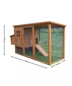 CASETTA POLLAIO PER GALLINE IN LEGNO HABRITA "PO 2070" 198X75X103 CM