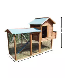 CASETTA POLLAIO PER GALLINE HABRITA "PO 2309" IN LEGNO 227X94X151 CM