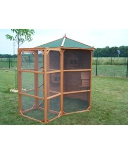 VOLIERA ESAGONALE DA ESTERNO IN LEGNO HABRITA "PO H 23" 235X235X238 CM