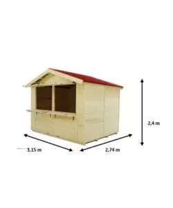 CHIOSCO IN LEGNO DA ESTERNO HABRITA "SYLVA 3024" 315X274X240 CM