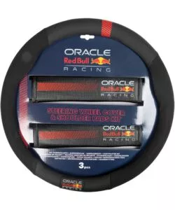 KIT COPRIVOLANTE E PASSACINTURA REDBULL " POWERBAR"  NERO E ROSSO