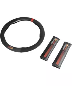 KIT COPRIVOLANTE E PASSACINTURA REDBULL " POWERBAR"  NERO E ROSSO