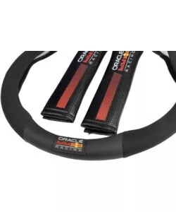 KIT COPRIVOLANTE E PASSACINTURA REDBULL " POWERBAR"  NERO E ROSSO