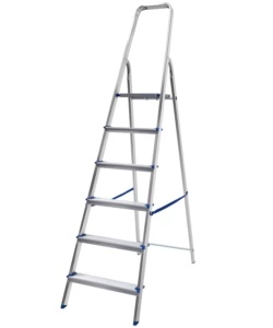 SCALA "PIUMA" IN ALLUMINIO CON 6 GRADINI 52X104X178 CM