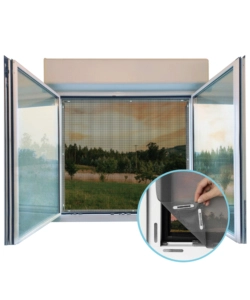 ZANZARIERA PER FINESTRA "FANTASY" NERA CON MAGNETI EASY CLICK 130X150 CM