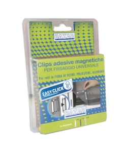 CLIPS ADESIVE MAGNETICHE PER ZANZARIERE A RETE 12 PEZZI