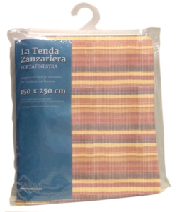 TENDA ZANZARIERA AD ANELLI PER PORTAFINESTRA FANTASIA ARANCIONE 150X250 CM