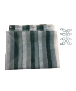 TENDA ZANZARIERA AD ANELLI PER PORTAFINESTRA FANTASIA A RIGHE BIANCO E VERDE 150X250 CM
