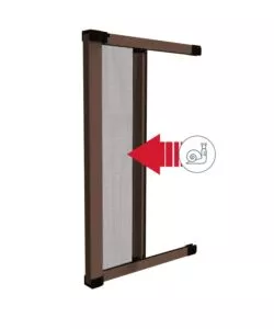 ZANZARIERA ORIZZONTALE PER PORTA FINESTRA CON FRIZIONE "ROTO" MARRONE 160X250 CM