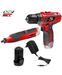 KIT AVVITATORE E MULTIUTENSILE A BATTERIA VALEX, 12 V BATTERIA 2 AH E CARICABATTERIE INCLUSI
