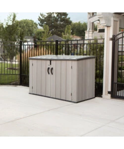BOX IN RESINA LIFETIME "STORAGE" GRIGIO SCURO EFFETTO LEGNO 2124 LT 191X107X132 CM