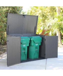 BOX IN RESINA LIFETIME "STORAGE" GRIGIO SCURO EFFETTO LEGNO 2124 LT 191X107X132 CM