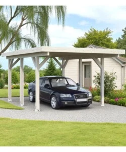 TETTOIA AUTO SINGOLA IN LEGNO DI ABETE 512X360X232 CM