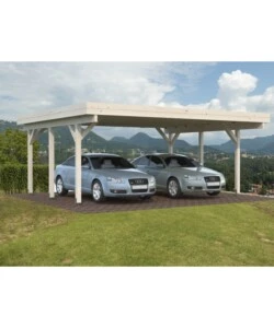 CARPORT DOPPIO IN LEGNO DI ABETE 600X512X250 CM