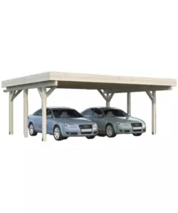 CARPORT DOPPIO IN LEGNO DI ABETE 600X512X250 CM