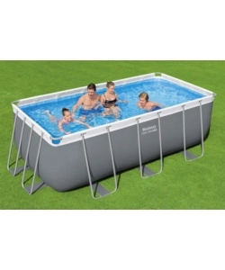 PISCINA FUORI TERRA CON STRUTTURA RETTANGOLARE BESTWAY "STEEL PRO MAX" GRIGIO SCURO 412x201x122 CM