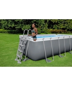 PISCINA FUORI TERRA CON STRUTTURA RETTANGOLARE BESTWAY "STEEL PRO MAX" GRIGIO SCURO 412x201x122 CM