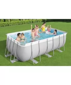 PISCINA FUORI TERRA CON STRUTTURA RETTANGOLARE BESTWAY "STEEL PRO MAX" GRIGIO SCURO 412x201x122 CM