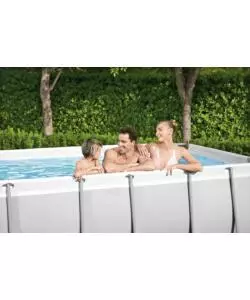 PISCINA FUORI TERRA CON STRUTTURA RETTANGOLARE BESTWAY "STEEL PRO MAX" GRIGIO SCURO 412x201x122 CM