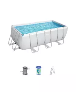 PISCINA FUORI TERRA CON STRUTTURA RETTANGOLARE BESTWAY "STEEL PRO MAX" GRIGIO SCURO 412x201x122 CM
