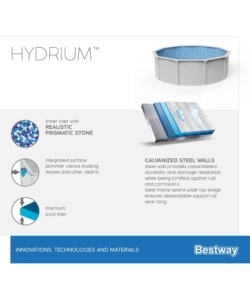 PISCINA FUORI TERRA ROTONDA BESTWAY "HYDRIUM" GRIGIO CHIARO 460X460X120 CM