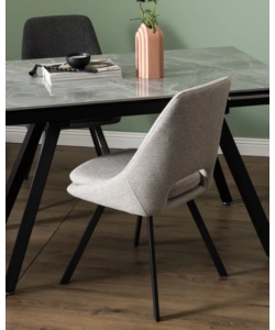 SEDIA DA PRANZO "MIRANDA" IN TESSUTO BEIGE 2 PEZZI