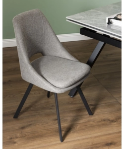 SEDIA DA PRANZO "MIRANDA" IN TESSUTO BEIGE 2 PEZZI