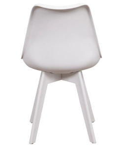 SEDIA DA PRANZO "KELLY" BIANCA CON GAMBE IN LEGNO IN TINTA 6 PEZZI