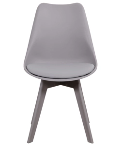 SEDIA DA PRANZO "KELLY" GRIGIO CON GAMBE IN LEGNO IN TINTA 6 PEZZI