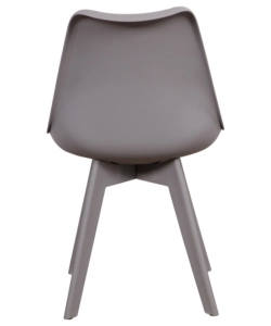 SEDIA DA PRANZO "KELLY" GRIGIO CON GAMBE IN LEGNO IN TINTA 6 PEZZI