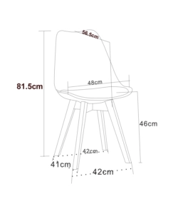 SEDIA DA PRANZO "KELLY" GRIGIO CON GAMBE IN LEGNO IN TINTA 6 PEZZI
