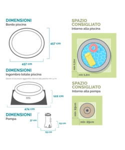 PISCINA GONFIABILE AUTOPORTANTE ROTONDA INTEX "EASY SET" 457X457X122 CM - COD. 26168NP