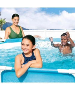 PISCINA FUORI TERRA CON STRUTTURA ROTONDA INTEX "METAL FRAME BEACHSIDE" BLU 305X305X76 CM - COD. 28206NP