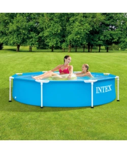 PISCINA FUORI TERRA CON STRUTTURA ROTONDA INTEX "METAL FRAME" AZZURRO 244X244X51 CM - COD. 28205NP