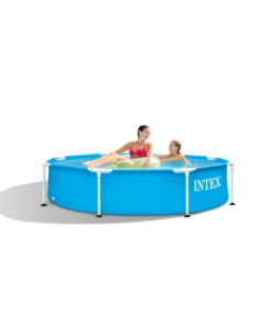PISCINA FUORI TERRA CON STRUTTURA ROTONDA INTEX "METAL FRAME" AZZURRO 244X244X51 CM - COD. 28205NP