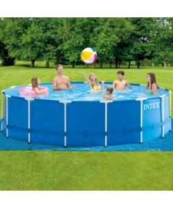PISCINA FUORI TERRA CON STRUTTURA ROTONDA INTEX "METAL FRAME" BLU 457X457X122 CM - COD. 28242NP