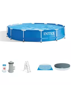 PISCINA FUORI TERRA CON STRUTTURA ROTONDA INTEX "METAL FRAME" BLU 457X457X122 CM - COD. 28242NP