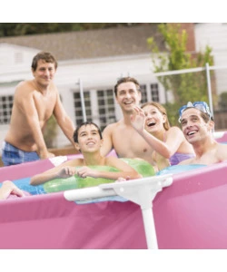 PISCINA FUORI TERRA CON STRUTTURA ROTONDA INTEX "METAL FRAME" ROSA 244X244X76 CM - COD. 28290NP